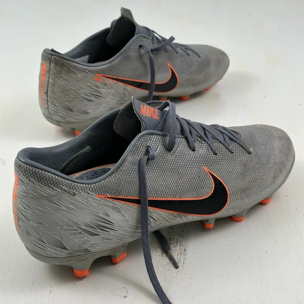 Nike Mens 9.5 Vapor 12 Academy FG/MG AH7375 408 Shoes‎ Gray Orange Soccer Cleats